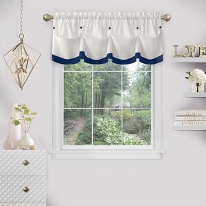 ACHIM-Lana Window Curtain Valance 58x14Navy